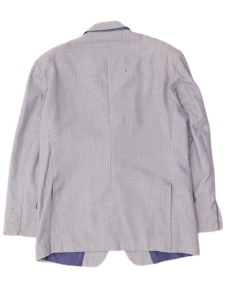 VINTAGE Mens 2 Button Blazer Jacket IT 50 Large Blue Check Wool