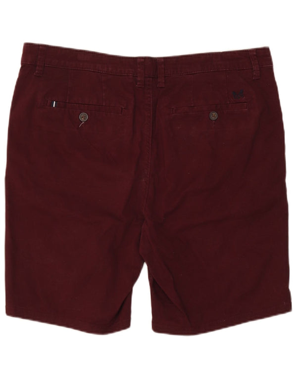 Crew Clothing Mens Chino Shorts W36 Large Burgundy Cotton