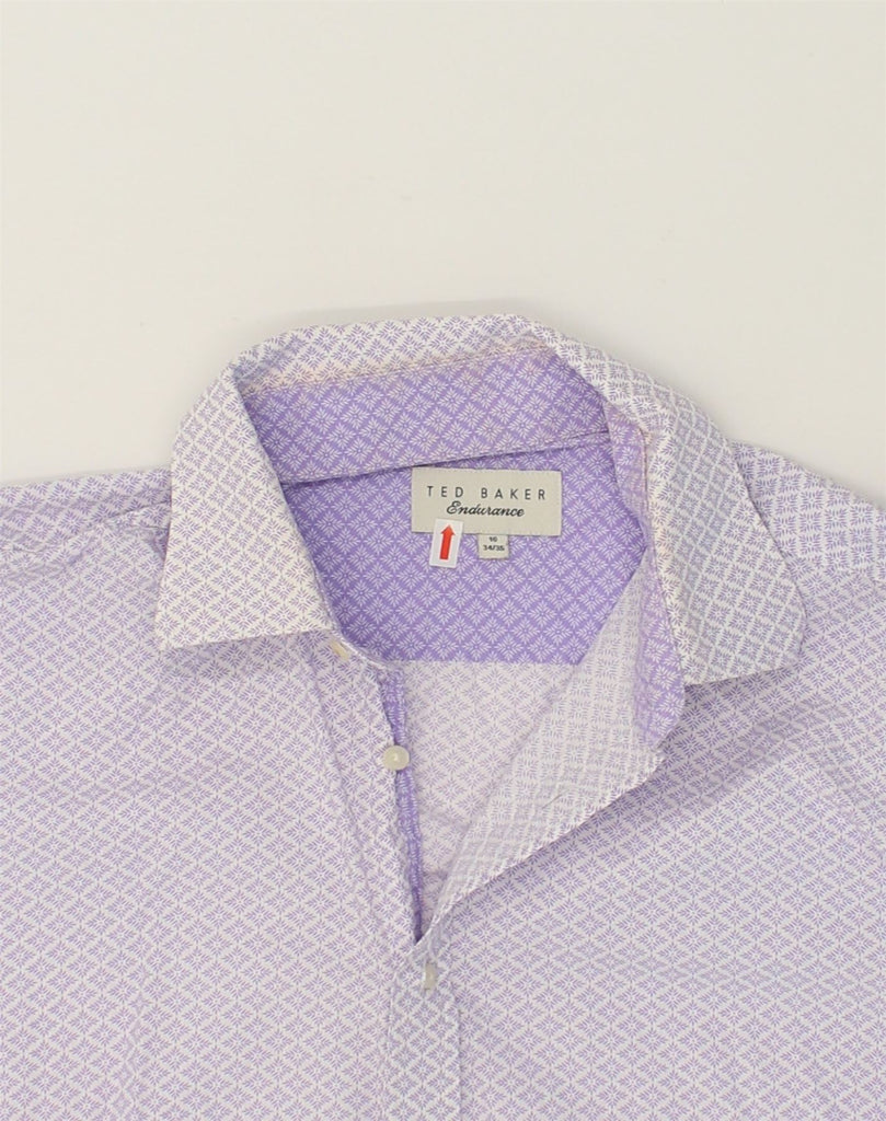 TED BAKER Mens Shirt Size 16 Large Purple Argyle/Diamond Cotton | Vintage Ted Baker | Thrift | Second-Hand Ted Baker | Used Clothing | Messina Hembry 