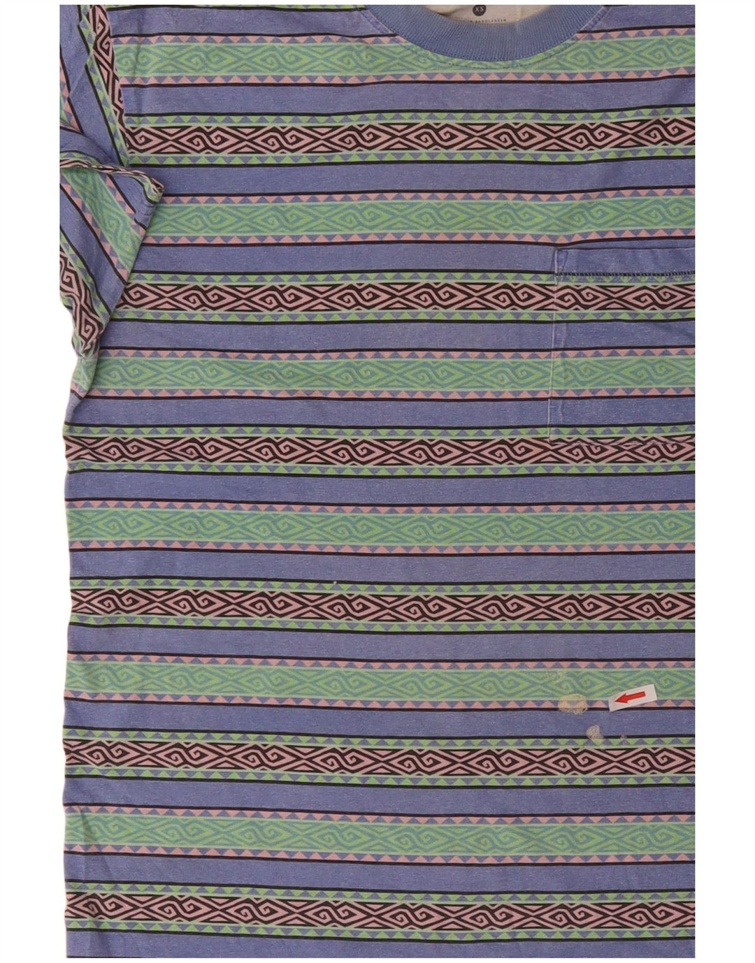 RIP CURL Mens Relaxed Fit T-Shirt Top XS Multicoloured Geometric Cotton