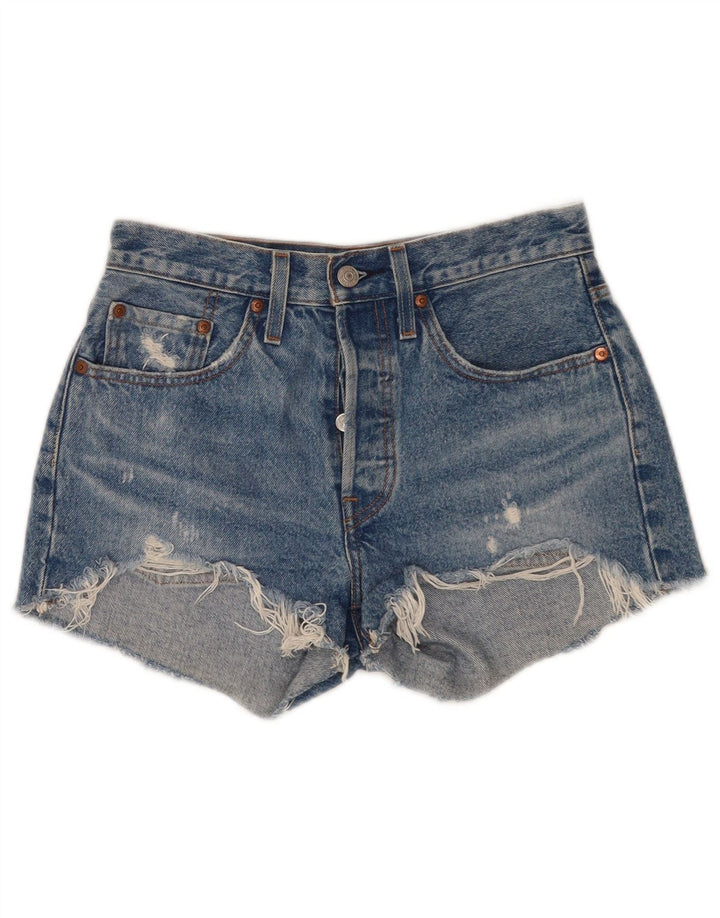 Levi's Womens 501 Distressed Denim Shorts W26 Small Blue Cotton