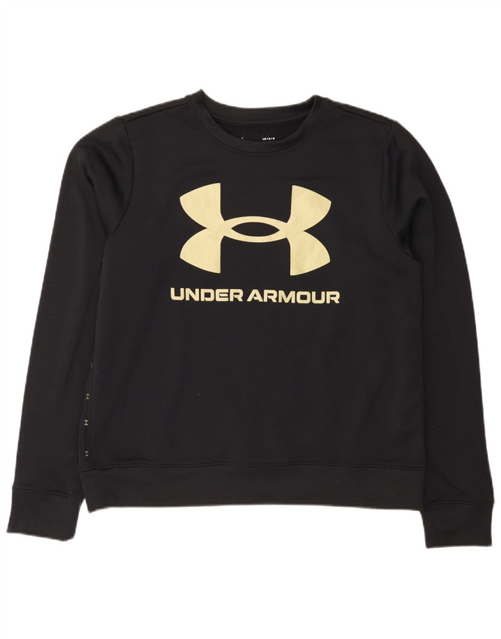Under Armour Womens Graphic Sweatshirt Jumper UK 16 Large Black