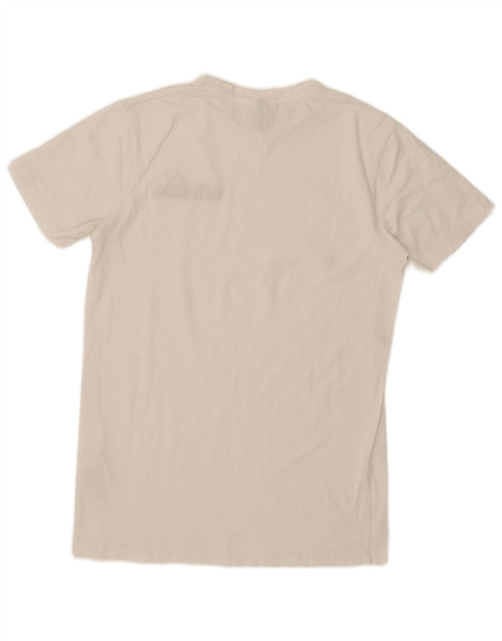 Ellesi Womens T-Shirt Top UK 10 Small White Cotton