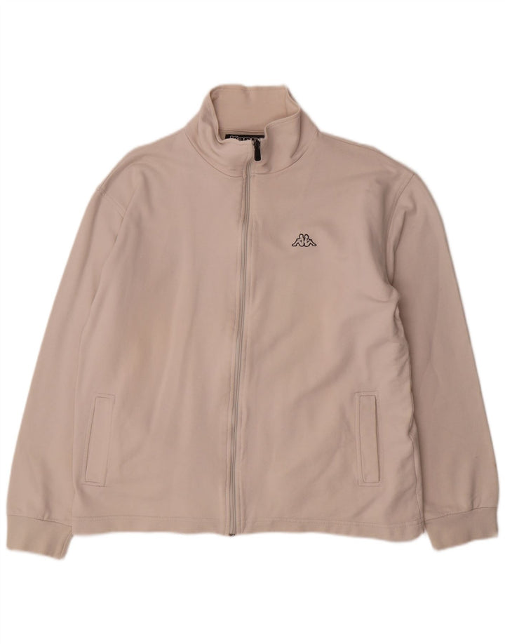 KAPPA Mens Tracksuit Top Jacket Medium Beige Cotton