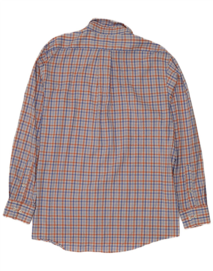 Chaps Mens Shirt Size 16 1/2 Large Blue Check Cotton