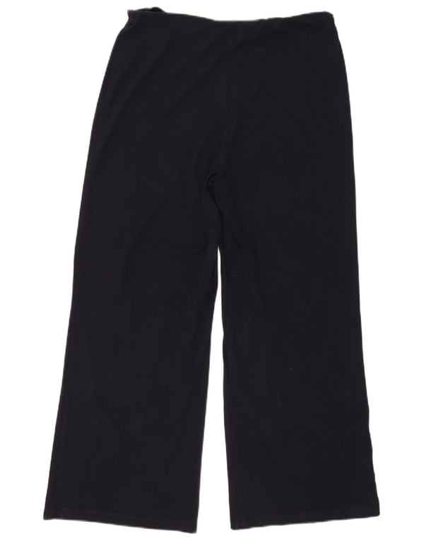 Marks & Spencer Womens Casual Trousers UK 14 Large W34 L28 Navy Blue