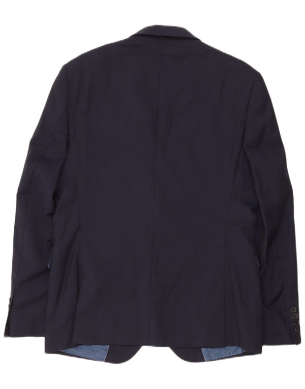 Dkny Mens 2 Button Blazer Jacket IT 52 XL Navy Blue Wool