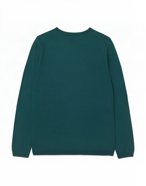 Tommy Hilfiger Womens V-Neck Jumper Sweater UK 10 Small Green Cotton
