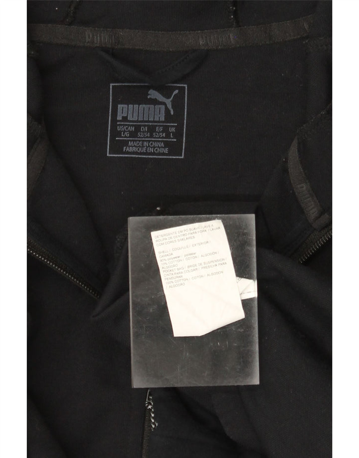 PUMA Mens Zip Hoodie Sweater Large Black Polyester