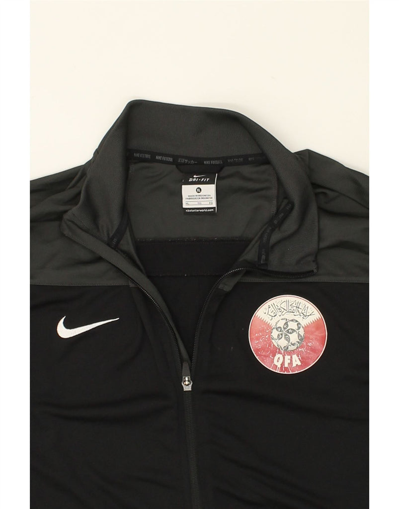 NIKE Mens Dri Fit Graphic Tracksuit Top Jacket XL Black Polyester | Vintage Nike | Thrift | Second-Hand Nike | Used Clothing | Messina Hembry 