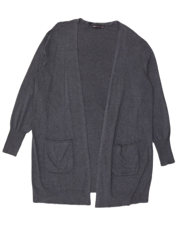 Marks & Spencer Womens Oversized Open Cardigan Sweater UK 16 Large Blue