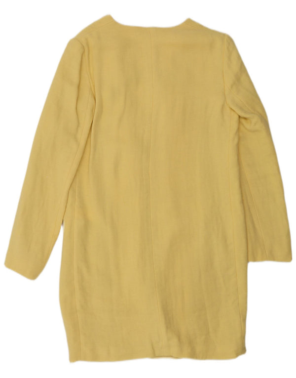 Zara Womens Open Overcoat UK 10 Small Yellow Viscose