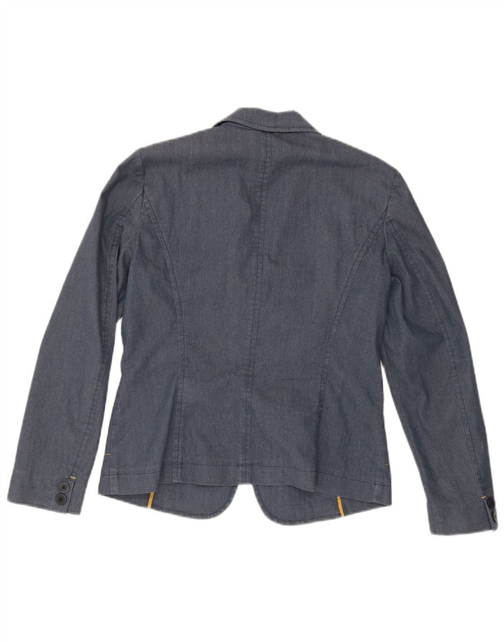 Trussardi Womens Denim 2 Button Blazer Jacket UK 14 Large Navy Blue