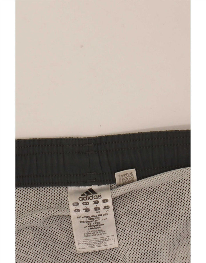Adidas Mens Swimming Shorts Large Grey Check Polyester