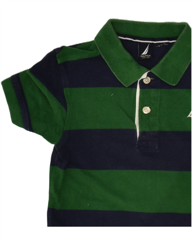 NAUTICA Boys Polo Shirt 2-3 Years Green Striped | Vintage Nautica | Thrift | Second-Hand Nautica | Used Clothing | Messina Hembry 