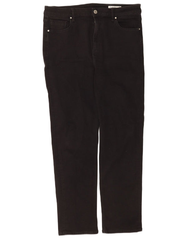 MARKS & SPENCER Womens Sophia Straight Jeans UK 16 Large W34 L28 Black