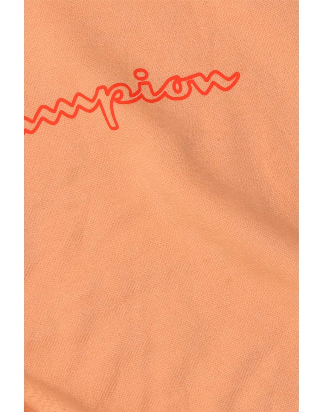 Champion Womens Graphic Oversized Hoodie Jumper UK 14 Medium Orange