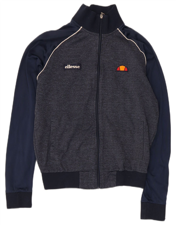 Ellesse Mens Tracksuit Top Jacket XS Navy Blue Colourblock Polyester