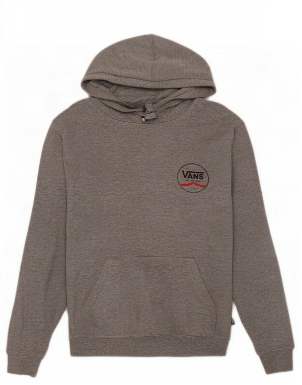 Vans Mens Graphic Hoodie Jumper Small Grey Flecked