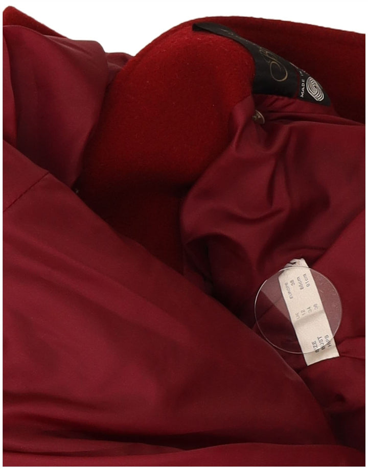 Breckmoor Womens Double Breasted Coat UK 12 Medium Burgundy New Wool