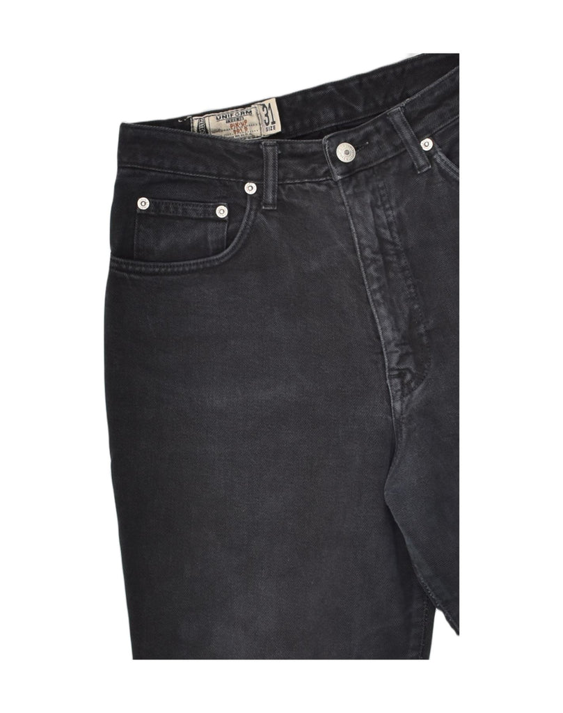 UNIFORM Womens High Waist Slim Jeans W29 L31 Black Cotton | Vintage Uniform | Thrift | Second-Hand Uniform | Used Clothing | Messina Hembry 
