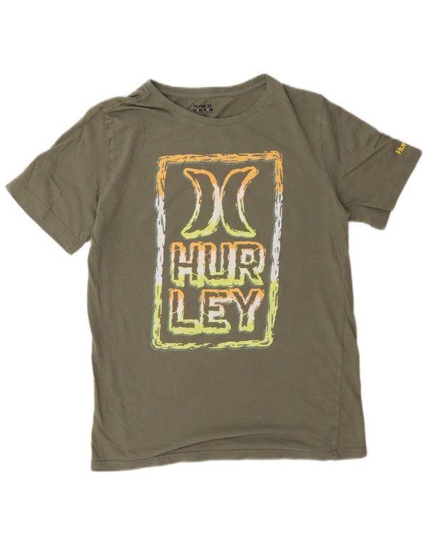 Hurley Boys Graphic T-Shirt Top 13-14 Years XL Khaki