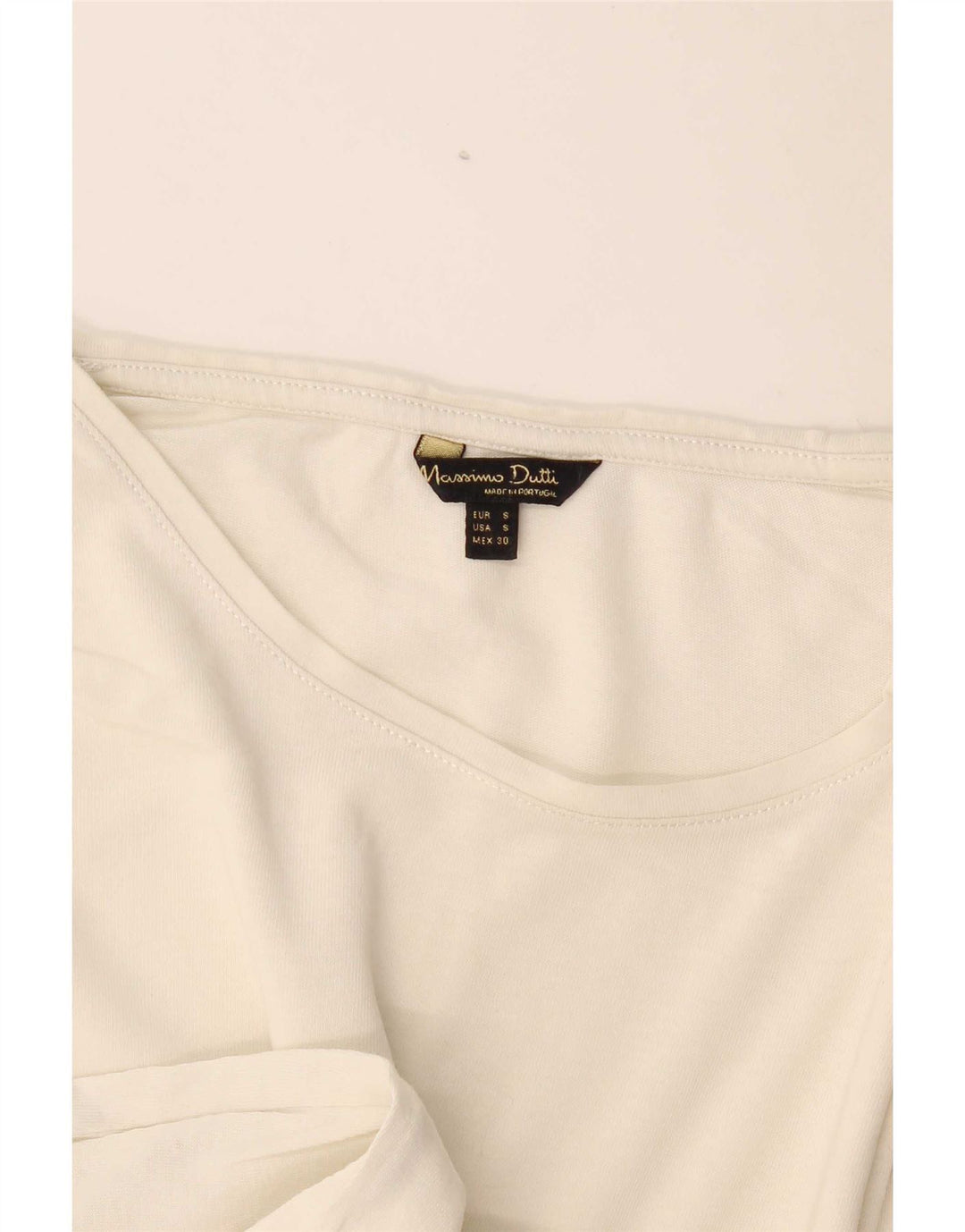 Massimo Dutti Womens T-Shirt Top UK 10 Small Off White