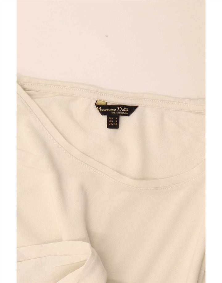 Massimo Dutti Womens T-Shirt Top UK 10 Small Off White