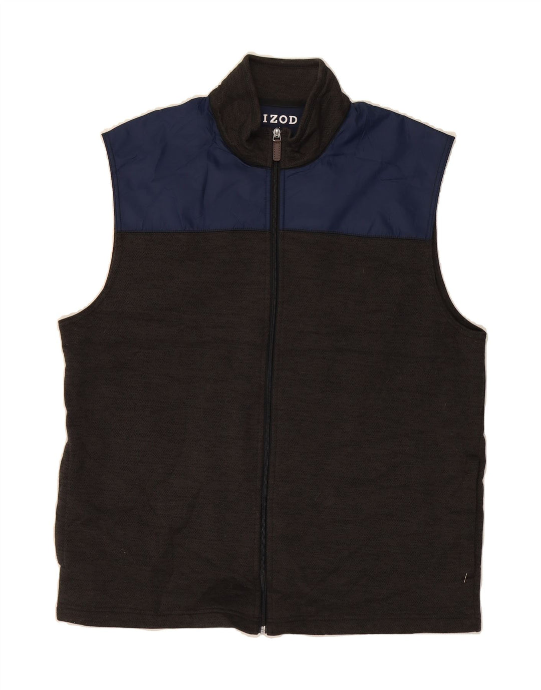 IZOD Mens Sleeveless Tracksuit Top Jacket Large Grey Colourblock Polyester Vintage Izod and Second-Hand Izod from Messina Hembry 