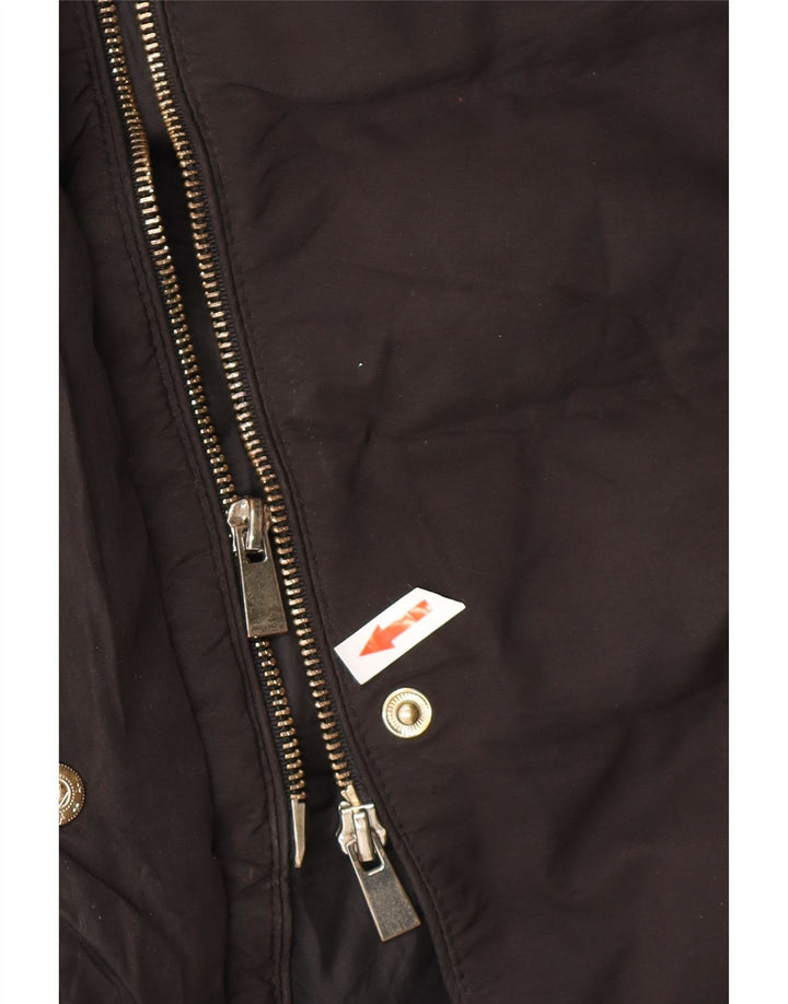 OASIS Womens Hooded Padded Coat UK 12 Medium Black Polyester