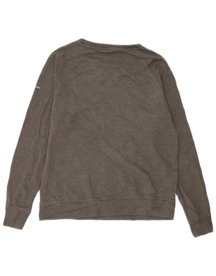 Columbia Womens Graphic Sweatshirt Jumper UK 14 Medium Grey Cotton