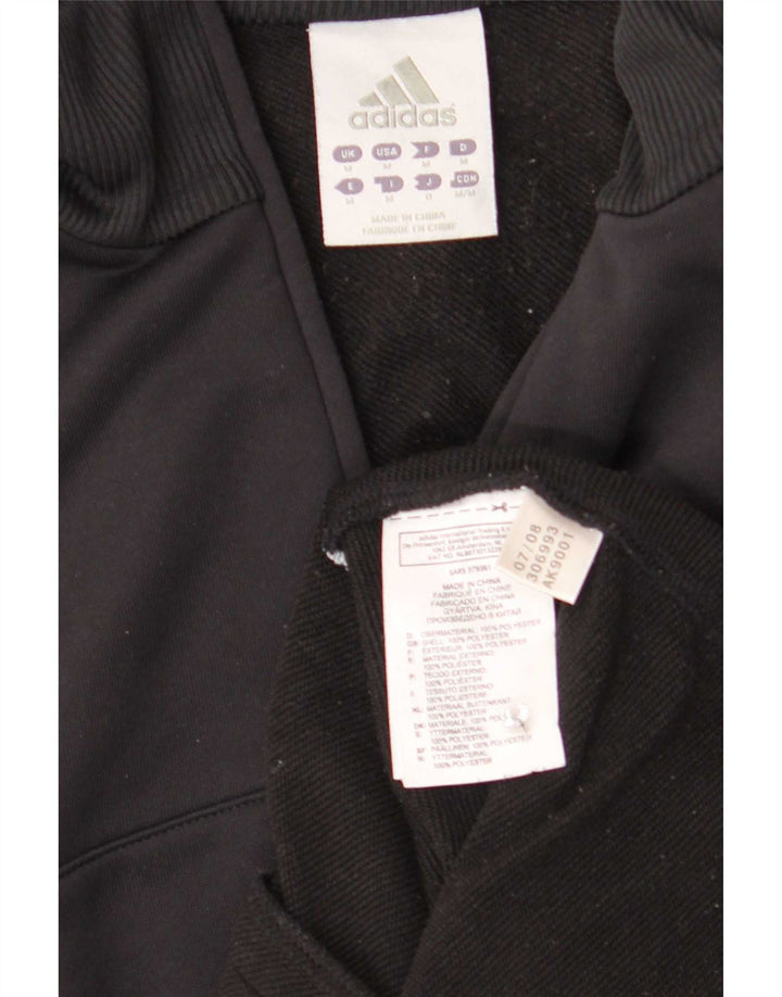Adidas Mens Tracksuit Top Jacket Medium Black Colourblock Polyester