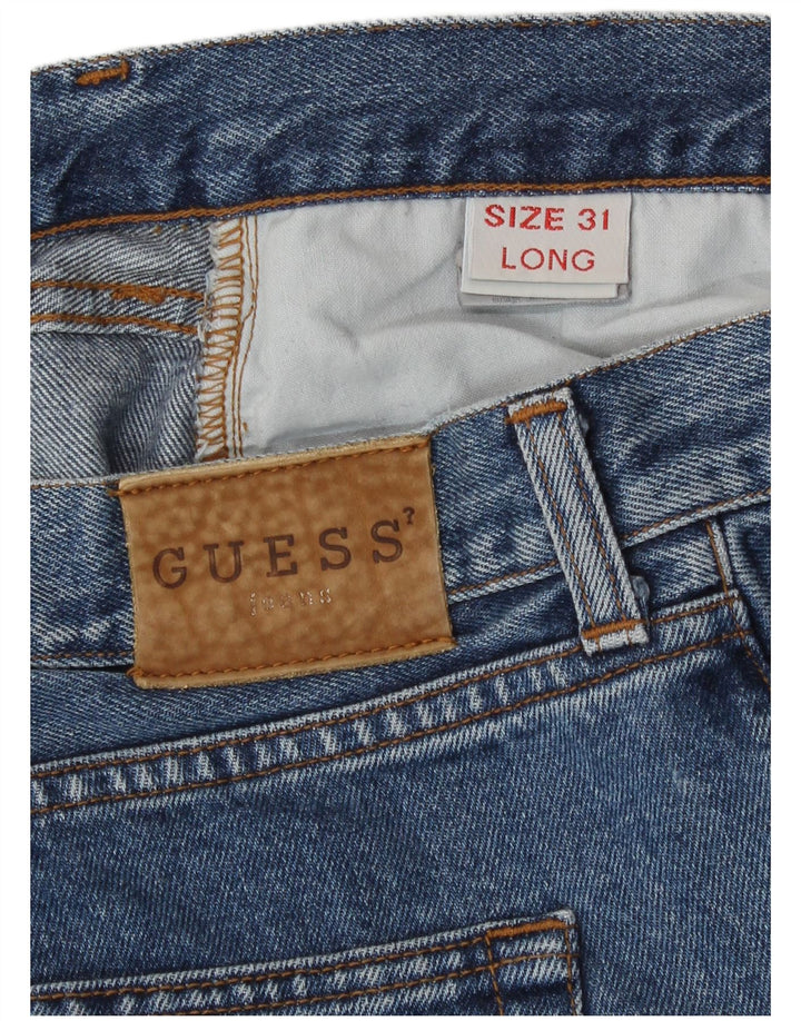 Guess Mens Straight Jeans W31 L31 Blue Cotton