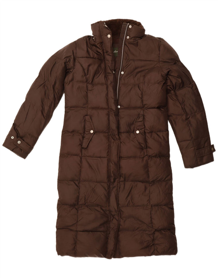 Eddie Bauer Womens Oversized Padded Coat UK 10 Small Brown Polyester