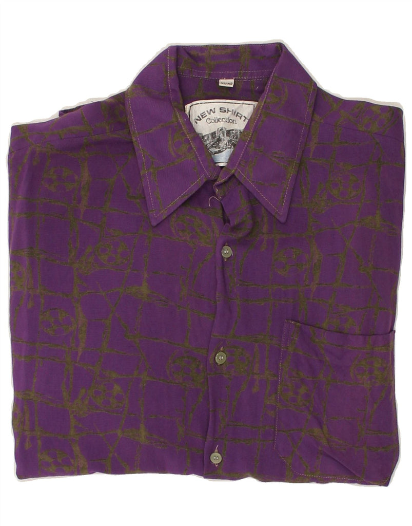 VINTAGE Mens Abstract Pattern Shirt Size 41/42 Large Purple | Vintage Vintage | Thrift | Second-Hand Vintage | Used Clothing | Messina Hembry 