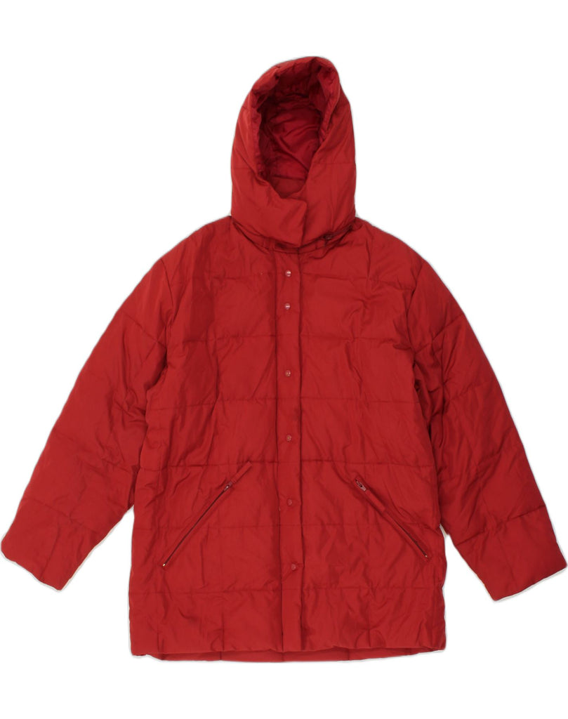 SERGIO TACCHINI Womens Hooded Windbreaker Coat IT 46 Large Red Polyester | Vintage Sergio Tacchini | Thrift | Second-Hand Sergio Tacchini | Used Clothing | Messina Hembry 