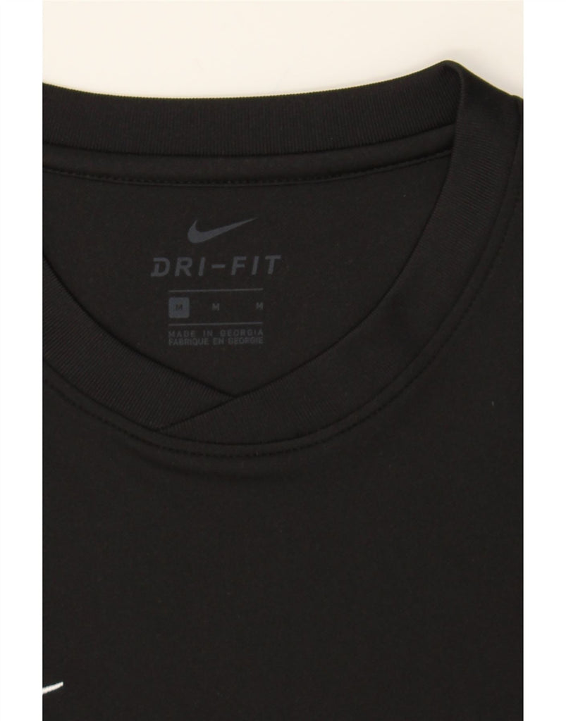 NIKE Mens Dri Fit T-Shirt Top Medium Black Polyester Vintage Nike and Second-Hand Nike from Messina Hembry 