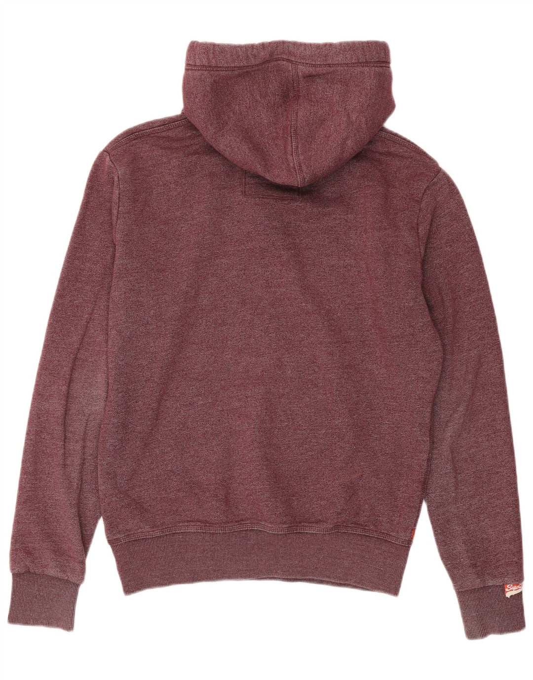 SUPERDRY Mens Hoodie Jumper Medium Burgundy Cotton