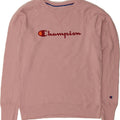 CHAMPION Womens Graphic Sweatshirt Jumper UK 14 Medium Pink Polyester Vintage Champion and Second-Hand Champion from Messina Hembry 