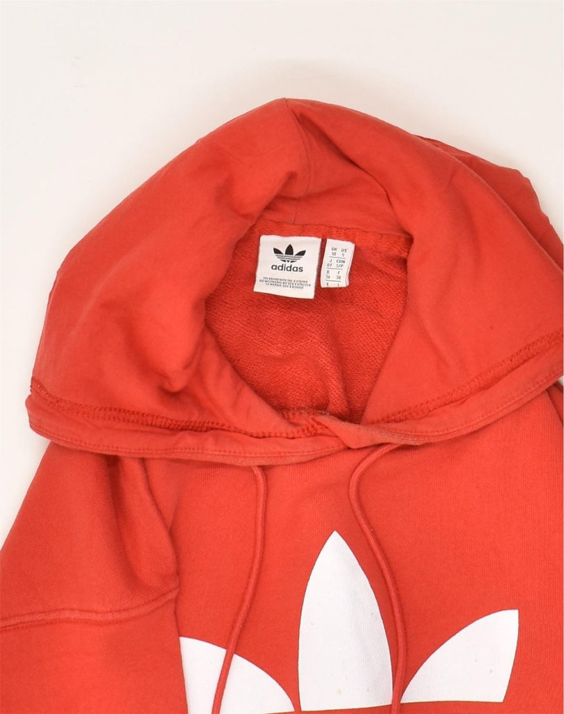 ADIDAS Womens Graphic Hoodie Jumper UK 10 Small Red Cotton | Vintage Adidas | Thrift | Second-Hand Adidas | Used Clothing | Messina Hembry 