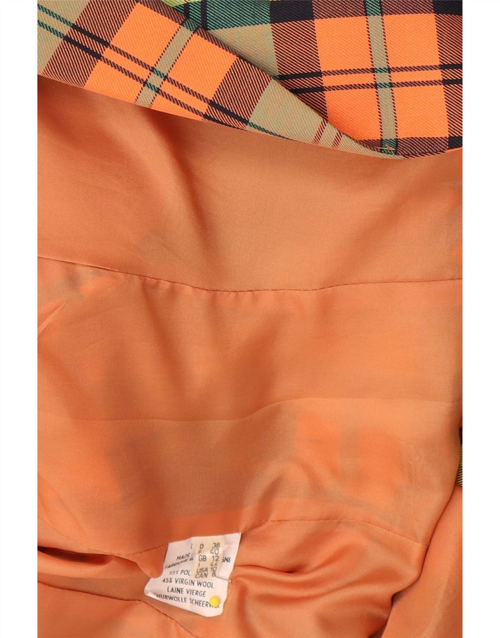 HMC Womens Double Breasted Blazer Jacket UK 12 Medium Multicoloured Check