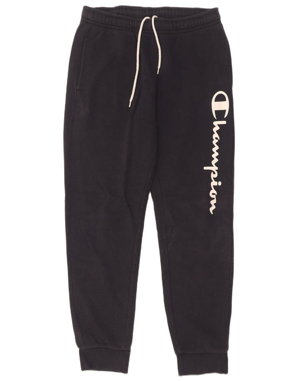 Champion Mens Graphic Tracksuit Trousers Joggers Large  Navy Blue Cotton