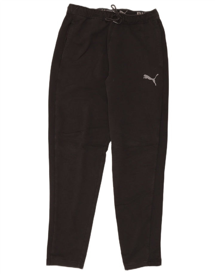 PUMA Mens Tracksuit Trousers Medium Black Cotton
