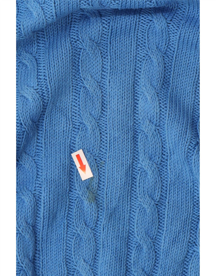 Vintage Mens V-Neck Jumper Sweater 2XL Blue Cotton