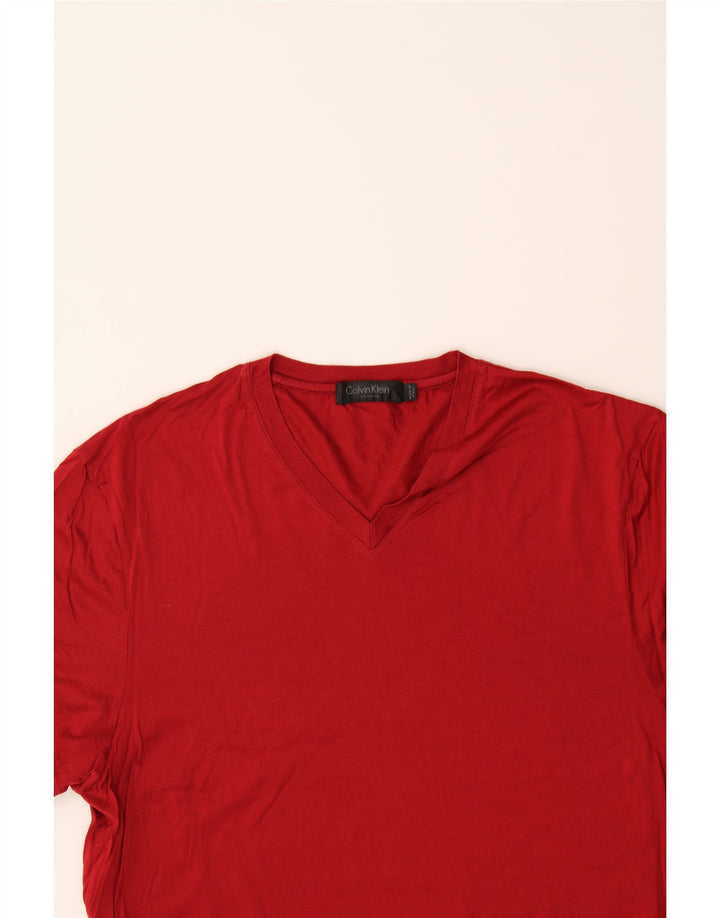 CALVIN KLEIN Mens T-Shirt Top Medium Red Cotton Vintage Calvin Klein and Second-Hand Calvin Klein from Messina Hembry 