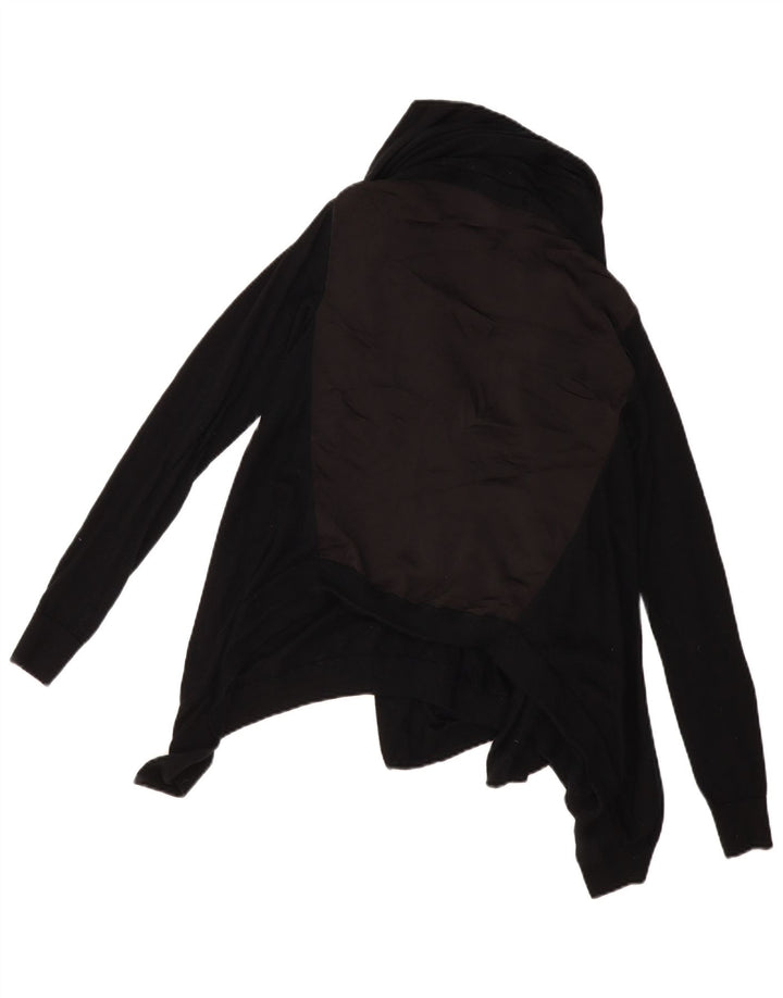 ALL SAINTS Womens Asymmetric Open Cardigan Sweater UK 10 Small Black Wool