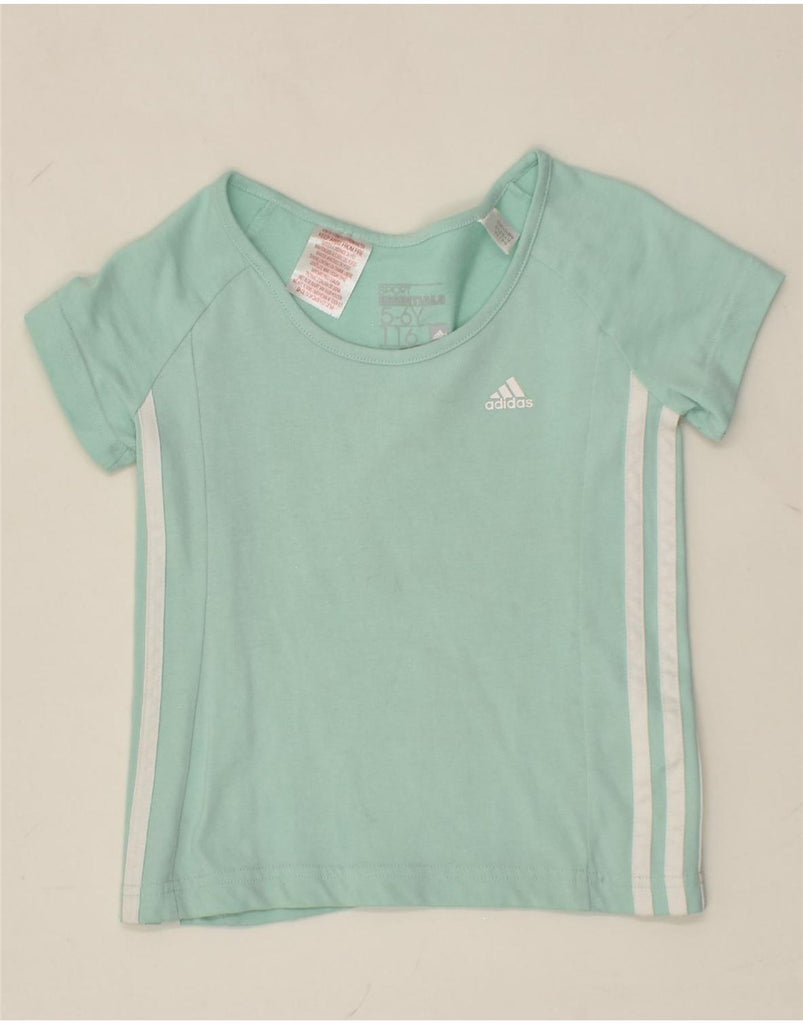 ADIDAS Girls T-Shirt Top 5-6 Years Green Cotton | Vintage Adidas | Thrift | Second-Hand Adidas | Used Clothing | Messina Hembry 