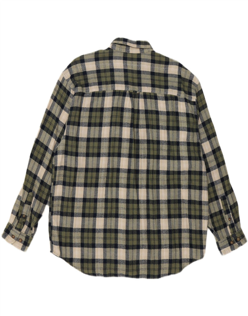 EDDIE BAUER Mens Regular Fit Flannel Shirt Large Green Check Cotton Vintage Eddie Bauer and Second-Hand Eddie Bauer from Messina Hembry 
