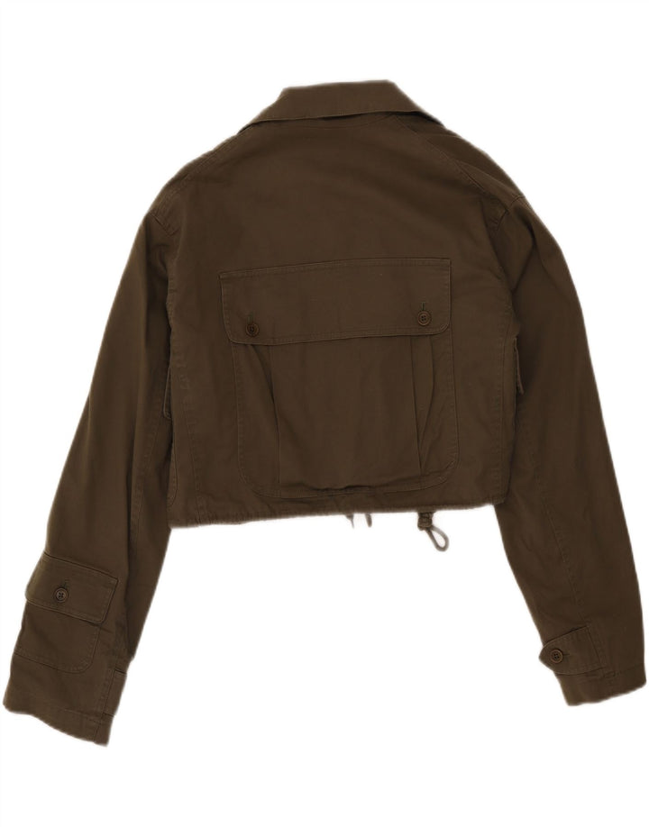 Ralph Lauren Womens Crop Utility Jacket UK 10 Small Khaki Cotton