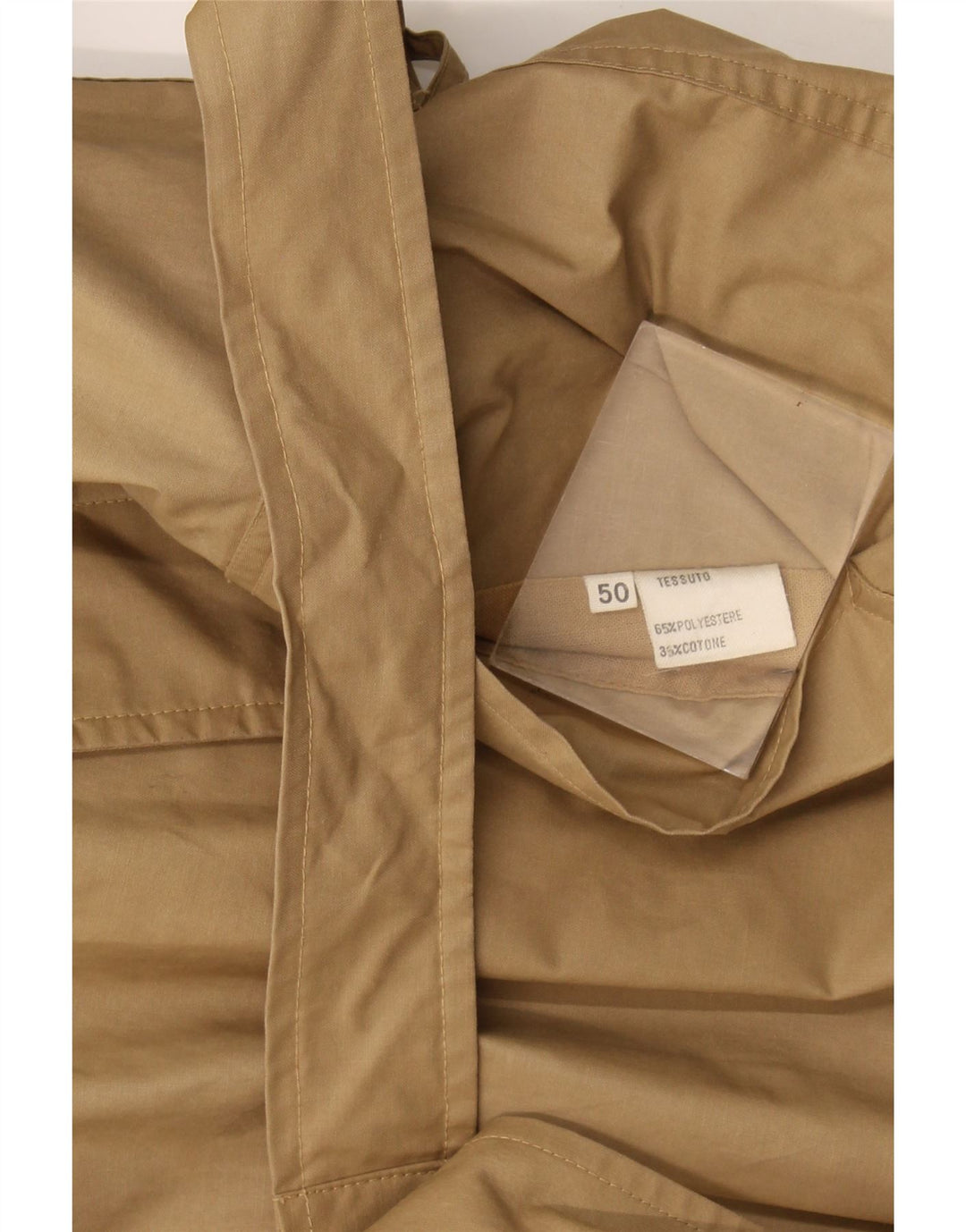 Vintage Mens Trench Coat IT 50 Large Beige Polyester
